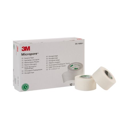 Tape Adhesive Paper 3M™ Micropore™ Easy Tear 1 Inch X 10 Yard White NonSterile (12/BX 10BX/CS) by Solventum Corporation  ID 1530-1